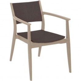 Πολυθρόνα Best 875-123-043 57,5x55x80cm Beige-Brown BROWN