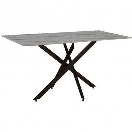 Τραπέζι Τραπεζαρίας Stone 631-123-017 160x90x76cm Grey-Black GREY-BLACK