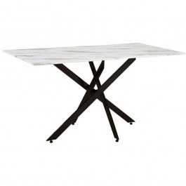 Τραπέζι Τραπεζαρίας Stone 631-123-016 160x90x76cm White-Black WHITE-BLACK