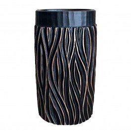 Βάζο 0038-223-042 16x11x30cm Black-Bronze BRONZE-BLACK