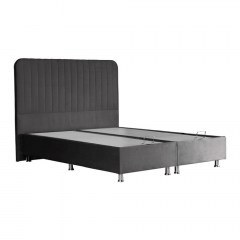 Double Bed With Storage Space Karen 828-123-169 208x170x130cm Dark Grey