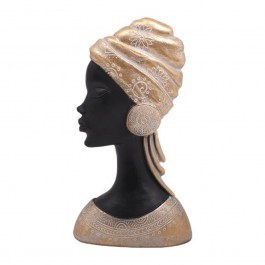 Διακοσμητική Φιγούρα African Lady 374-124-087 12x7x23cm Black-Gold 