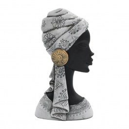 Διακοσμητική Φιγούρα African Lady 374-124-088 12x7x23cm White-Black 