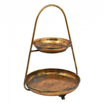 Διακοσμητικός Δίσκος Διώροφος 149-223-026 31x29,5x45cm Bronze