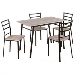 Τραπεζαρία (Σετ 5Τμχ) 211-123-046 112x72x75cm Sonoma-Brown