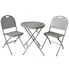 Τραπεζαρία Κήπου Edgar (Σετ 3Τμχ) 0030-223-011 60x60x72cm Grey