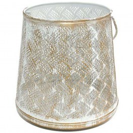 Lantern 954-124-006 20x22cm White-Gold WHITE-GOLD