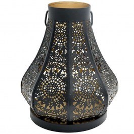 Φανάρι 954-124-007 20x22cm Black-Gold BLACK-GOLD