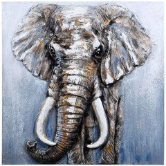 Canvas Painting Elephant 374-224-224 80x3x80cm Multi