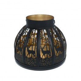 Christmas Lantern Metal 954-124-003 20x18cm Black-Gold BLACK-GOLD