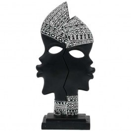 Διακοσμητική Φιγούρα African 374-225-464 12x6x25cm Black-White BLACK-WHITE