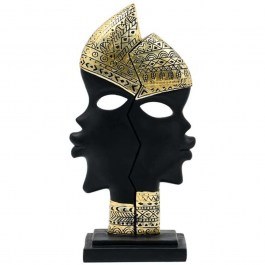 Διακοσμητική Φιγούρα African 374-225-465 12x6x25cm Black-Gold BLACK-GOLD