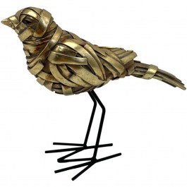 Decorative Figure Bird 279-225-316 20x7x17cm Gold GOLD