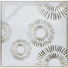 Canvas Painting 147-225-092 60x3x60cm White-Gold