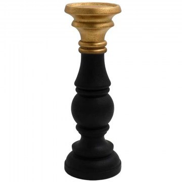 Κηροπήγιο 281-224-005 10x25cm Black-Gold