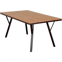 Garden Table 378-125-048 160x91x72cm Natural-Brown NATURAL-BROWN
