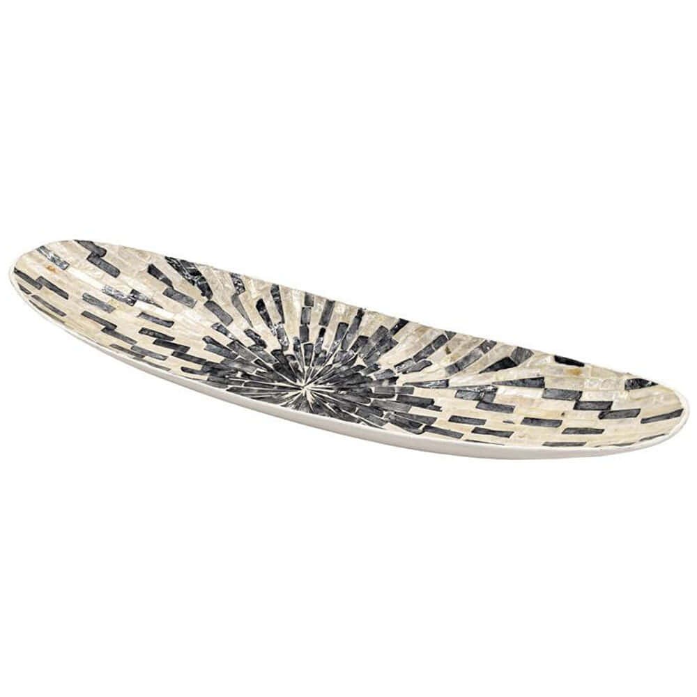 Διακοσμητική Πιατέλα Με Κοχύλια 944-124-006 54x15x7cm Grey-White