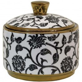 Decorative Container With Lid 0050-225-007 13x13cm Multi-Black MULTI-BLACK