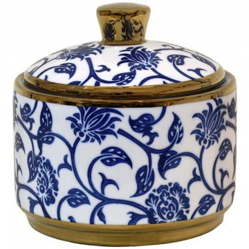 Decorative Container With Lid 0050-225-014 13x13cm Multi-Blue