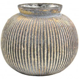 Βάζο 962-225-005 20x17cm Beige-Silver BEIGE-SILVER