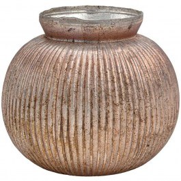 Βάζο 962-225-006 20x17cm Pink-Bronze PINK-BRONZE