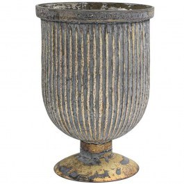 Βάζο 962-225-001 17x24cm Beige-Silver BEIGE-SILVER