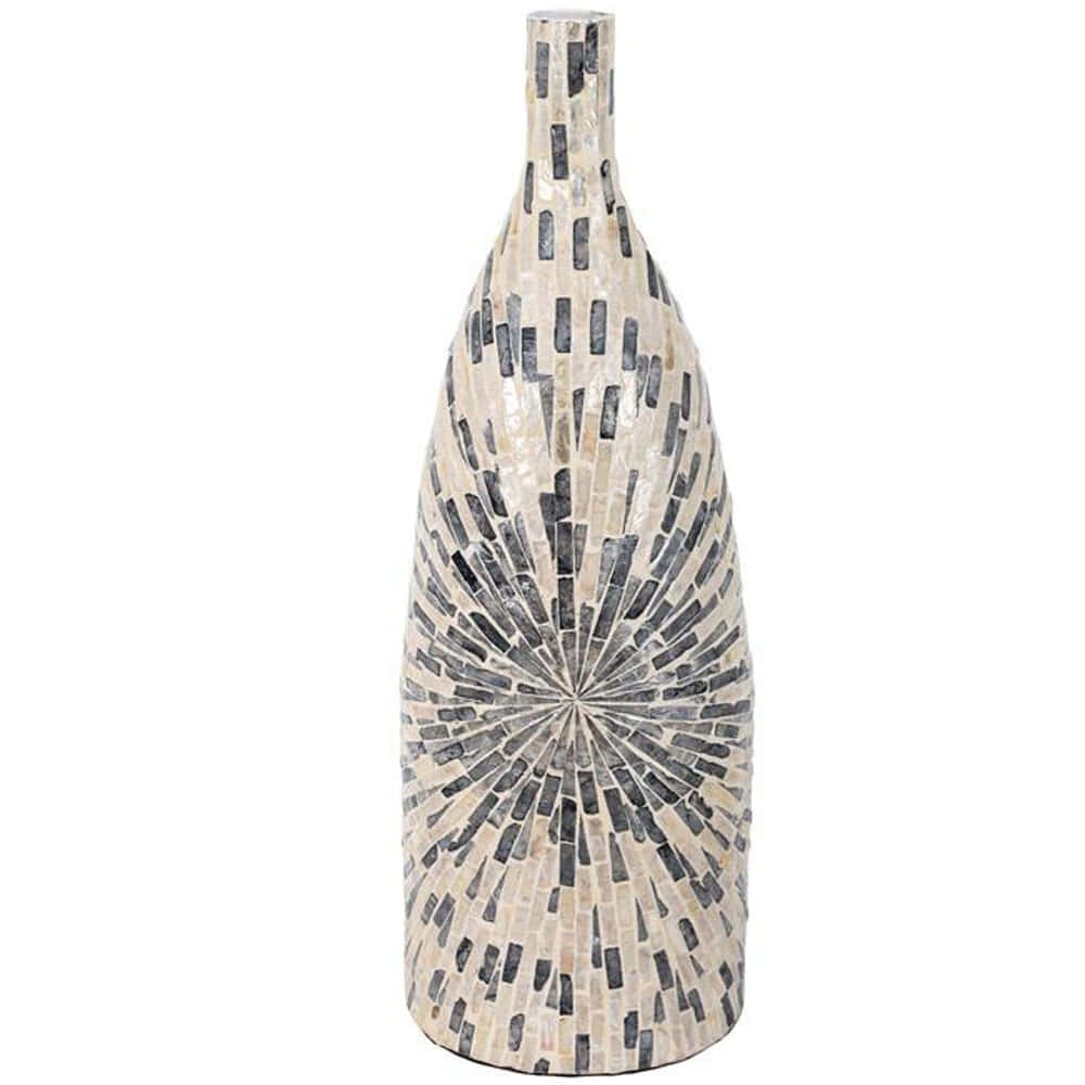 Βάζο Με Κοχύλια 944-124-002 20x62cm White-Grey