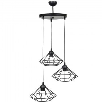 Pendant Lamp 835-125-310 30x75cm 3xΕ27 60W Black
