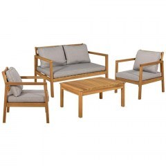 Garden Lounge (Set 4Pcs) 0020-224-046 Walnut-Beige