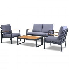 Σαλόνι Κήπου Domenico (Σετ 4Τμχ) 0042-124-002 Black