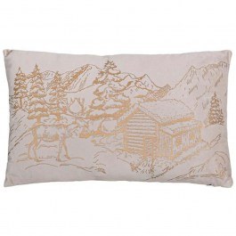 Christmas Decorative Pillow (With Stuffing) 430-225-026 Beige-Gold BEIGE-GOLD
