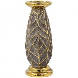 Candlestick 0024-125-174 10x26cm Gold-Grey GOLD-GREY