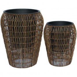 Plant Pot (Set 2Pcs) 327-125-164 39x50/30x39cm Brown BROWN