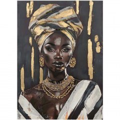 Canvas Painting African Lady 166-126-064 70x3x100cm Multi