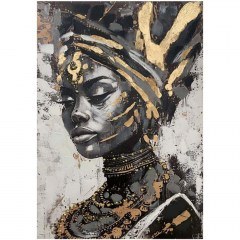 Canvas Painting African Lady No2 166-126-065 70x3x100cm Multi