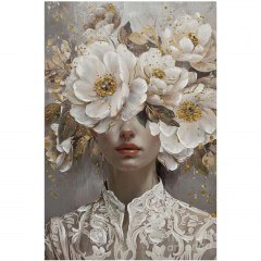 Canvas Painting Woman With Flowers 166-126-066 60x3x90cm Multi