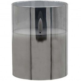 Candle With Led Flame 396-225-007 10x10x13cm Smoke SMOKE
