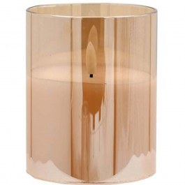 Candle With Led Flame 396-225-009 10x10x13cm Amber AMBER