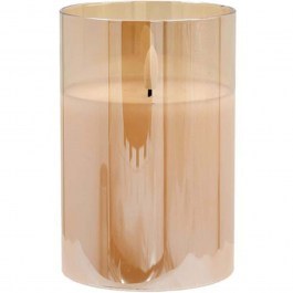Candle With Led Flame 396-225-010 10x10x15cm Amber AMBER