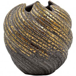 Vase 0055-126-005 18x19cm Grey-Gold GREY-GOLD