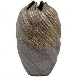 Vase 0055-126-007 21x35cm Grey-Gold GREY-GOLD