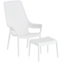 Πολυθρόνα Κήπου Με Υποπόδιο Avelyn 649-126-001 66x90x98cm White WHITE