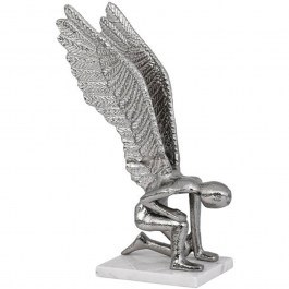 Decorative Figure Angel 968-225-010 19x16x33cm Nickel NICKEL