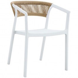 Garden Armchair Elora 636-126-007 58x56x75cm White-Brown WHITE
