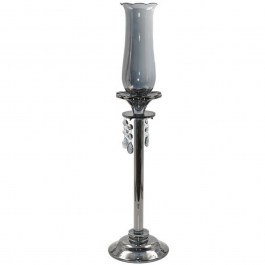 Crystal Candlestick 374-126-830 15x49cm Grey GREY
