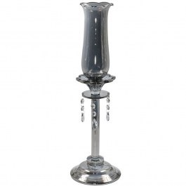 Crystal Candlestick 374-126-827 10x50cm Grey GREY