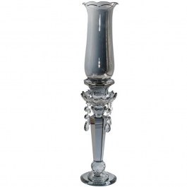 Crystal Candlestick 374-126-828 10x56cm Grey GREY