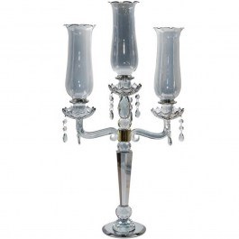 Crystal Candlestick 3 Seats 374-126-832 36x69cm Grey GREY