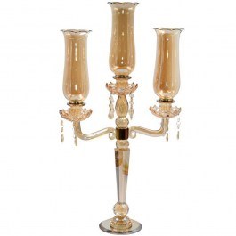Crystal Candlestick 3 Seats 374-126-838 36x69cm Champagne CHAMPAGNE