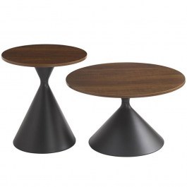 Coffee Tables (Set 2Pcs) 645-225-003 50x50x55/70x70x40cm Dark Brown BROWN